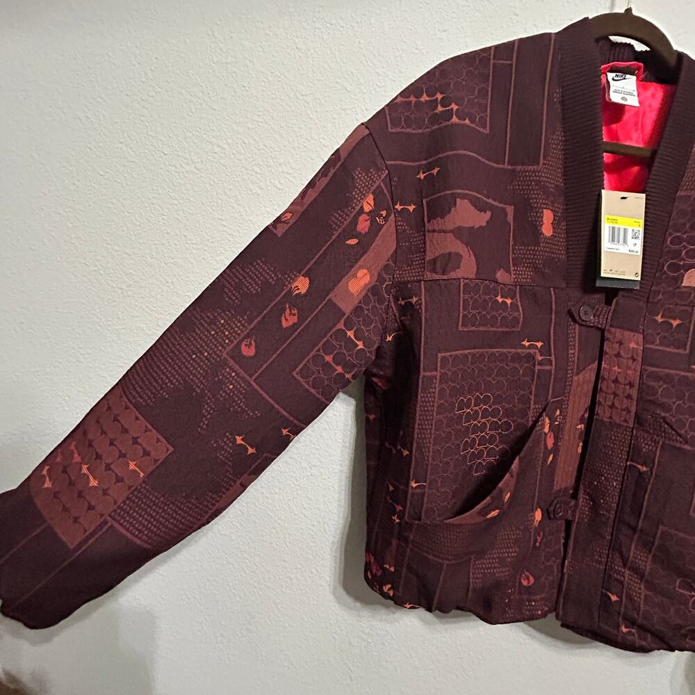 NEW Nike x Naomi Osaka Jacquard Kimono Jacket Burgundy Crush Streetwear Luxe Sm - Picture 7 of 16